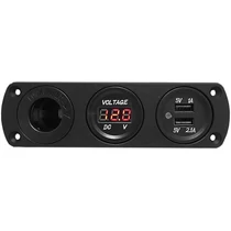 Vízmentes szivargyújtó és USB töltő voltmérővel