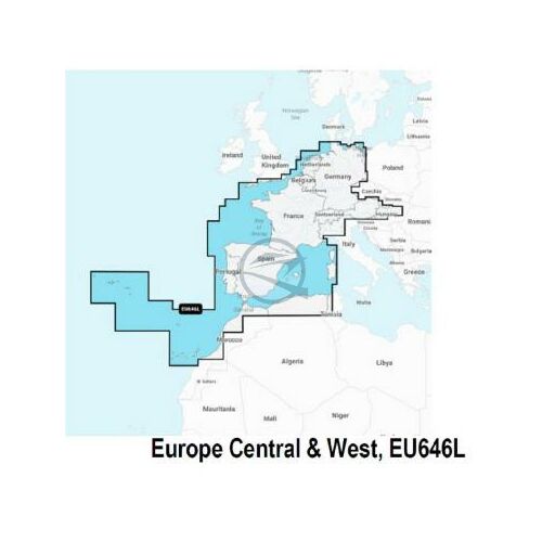 Navionics+ térkép EU646L, Közép és Nyugat Európa 