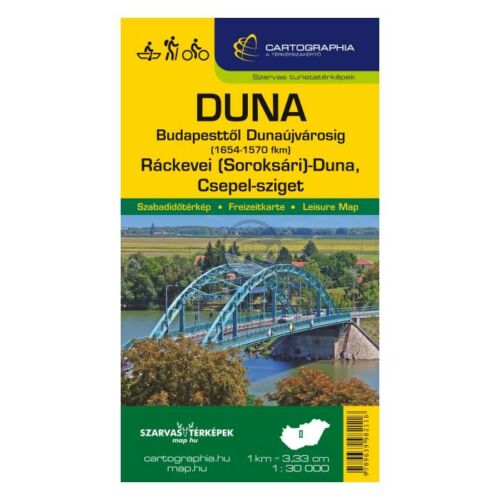 Duna – Csepel-sziget turista-, kerékpáros, és vízisport térkép